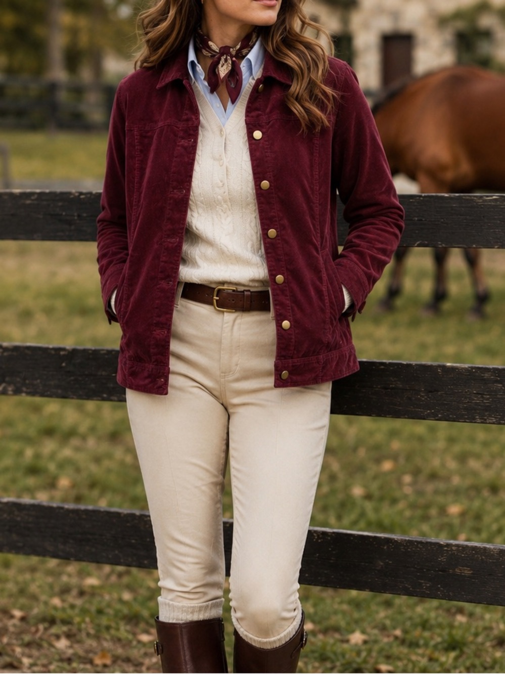 Pendleton Women’s Cassidy Stretch Corduroy Jacket Burgundy Size XL